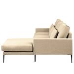 Divano angolare Garlin Tessuto - Tessuto Sogol: beige - Longchair preimpostata a destra