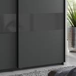 Schwebetürenschrank Altona I Graphit / Glas Schwarz - Breite: 135 cm