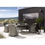 Gartenessgruppe Clover II (5-teilig) Polypropylen / Polyester - Grau / Dunkelgrau