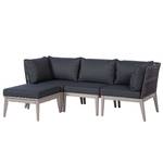 Ensemble lounge FIFO A - 4 éléments Tissu / Acacia massif - Anthracite / Gris