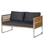 Loungegruppe Teakline (4-teilig) Polyester / Teak massiv - Braun / Grau