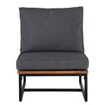 Loungegroep LeRoy II (5-delig) polyester/massief acaciahout - grijs/acaciahout