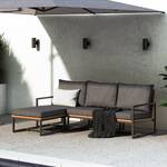 Salon de jardin LeRoy (4 éléments) Polyester / Acacia massif - Gris / Acacia