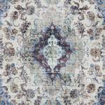 Vloerkleed Keshan Sami katoen/polyester-chenille - Crèmekleurig/blauw - 120 x 170 cm