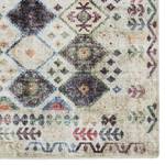 Tapis Kilim Sarobi Coton / Chenille de polyester - Crème / Multicolore - 200 x 290 cm