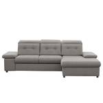 Ecksofa Huriel Strukturstoff - Strukturstoff Huda: Grau - Longchair davorstehend rechts