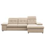 Ecksofa Huriel Strukturstoff - Strukturstoff Huda: Beige - Longchair davorstehend rechts