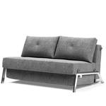 Schlafsofa Cubed Webstoff - Stoff Twist: Granite - Breite: 148 cm - Chrom glänzend