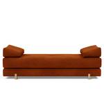 Schlafsofa Sigmund Webstoff - Cord Corduroy: 595 Orange - Eiche Hell