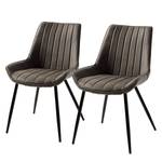 Chaises capitonnées Midge (lot de 2) Anthracite - Lot de 2