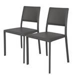 Chaises hülsta now S18 (lot de 2) Imitation cuir / Acier - Anthracite