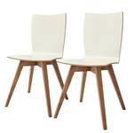 Chaises hülsta now S20-4 (lot de 2) Bois lamellé / Noyer massif - Blanc