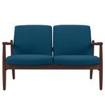 Sofa Froid (2-Sitzer) Webstoff - Webstoff Baca: Blau - Eiche Dunkel