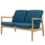 Sofa Froid (2-Sitzer) Webstoff - Webstoff Baca: Blau - Eiche Hell