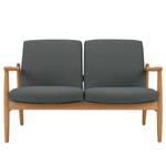Sofa Froid (2-Sitzer) Webstoff - Webstoff Baca: Graublau - Eiche Hell