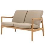 Sofa Froid (2-Sitzer) Webstoff - Webstoff Baca: Beige - Eiche Hell