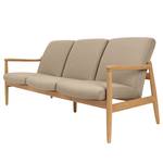 Sofa Froid (3-Sitzer) Webstoff - Webstoff Baca: Beige - Eiche Hell