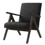 Fauteuil Auklet Tissu - Tissu Anait: Noir - Hêtre foncé