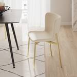 Set di 2 sedie con gambe nere Mouzon Velluto Walli: crema - Oro