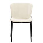 Chaises capitonnées Mouzon - Lot de 2 Velours Walli: Crème - Noir