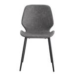 Chaises Reallon (lot de 2) Imitation cuir / Fer - Gris / Noir