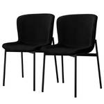 Chaises capitonnées Mouzon N - Lot de 2 Velours Walli: Noir