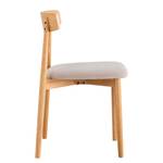 Chaises Lolif - Lot de 2 Tissu / Chêne massif - Beige / Chêne - Chêne clair