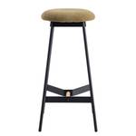 Tabouret de bar Pirmil Éponge / Fer - Velours côtelé Lyana: Vert olive foncé