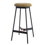 Tabouret de bar Pirmil Éponge / Fer - Velours côtelé Lyana: Vert olive foncé