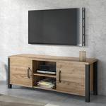 Tv-meubel Velleron sparrenhouten look/mat zwart - Sparren decor