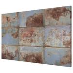 Memoboard Shabby Industrial Metalloptik Stahl / Vinyl-Spezialfolie - Blau / Metallisch - 90 x 60 cm