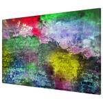 Tableau magnétique Mur bariolé Acier / Film vinyle - Multicolore - 90 x 60 cm