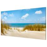 Magneetbord Strand aan de Noordzee staal/speciale vinylfolie - blauw - 78 x 37 cm