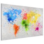 Magneetbord Bonte Wereldkaart staal/speciale vinylfolie - meerdere kleuren - 60 x 40 cm