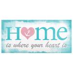 Magneetbord Home is where your Heart is staal/speciale vinylfolie - blauw