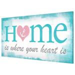 Magnettafel Home is where your Heart is Stahl / Vinyl-Spezialfolie - Blau