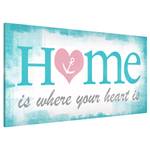 Magneetbord Home is where your Heart is staal/speciale vinylfolie - blauw