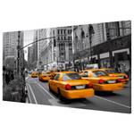 Magnettafel New York, New York! Stahl  / Vinyl-Spezialfolie - Grau / Gelb