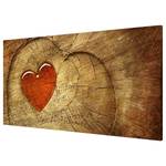 Magneetbord Natural Love staal/speciale vinylfolie - rood/bruin - 78 x 37 cm