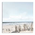 Glasbild Tag am Strand Sicherheitsglas - Blau