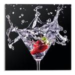 Glasbild Cocktail Splash I Sicherheitsglas - Schwarz