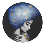 Wandbild Frau mit Schmetterlingen Blau