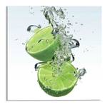 Glasbild Limone Splash Sicherheitsglas - Grün