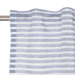 Rideau Natural Stripe Polyester / Lin - Bleu marine