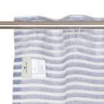 Fertiggardine Natural Stripe Polyester / Leinen - Marineblau