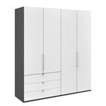 Armoire à portes pliantes Loft I Havanna / Blanc - Hauteur : 216 cm - Tiroir à gauche