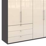 Vouwdeurkast Loft I Havanna / Magnoliakleurig glas - Hoogte: 216 cm - Lade links