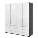 Armoire à portes pliantes Loft II Havanna / Verre Blanc - 200 x 216 cm