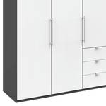 Armoire à portes pliantes Loft VI Havanna / Blanc - Hauteur : 216 cm