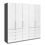 Armoire à portes pliantes Loft IV Havanna / Blanc - 250 x 236 cm - Tiroir sur le bord